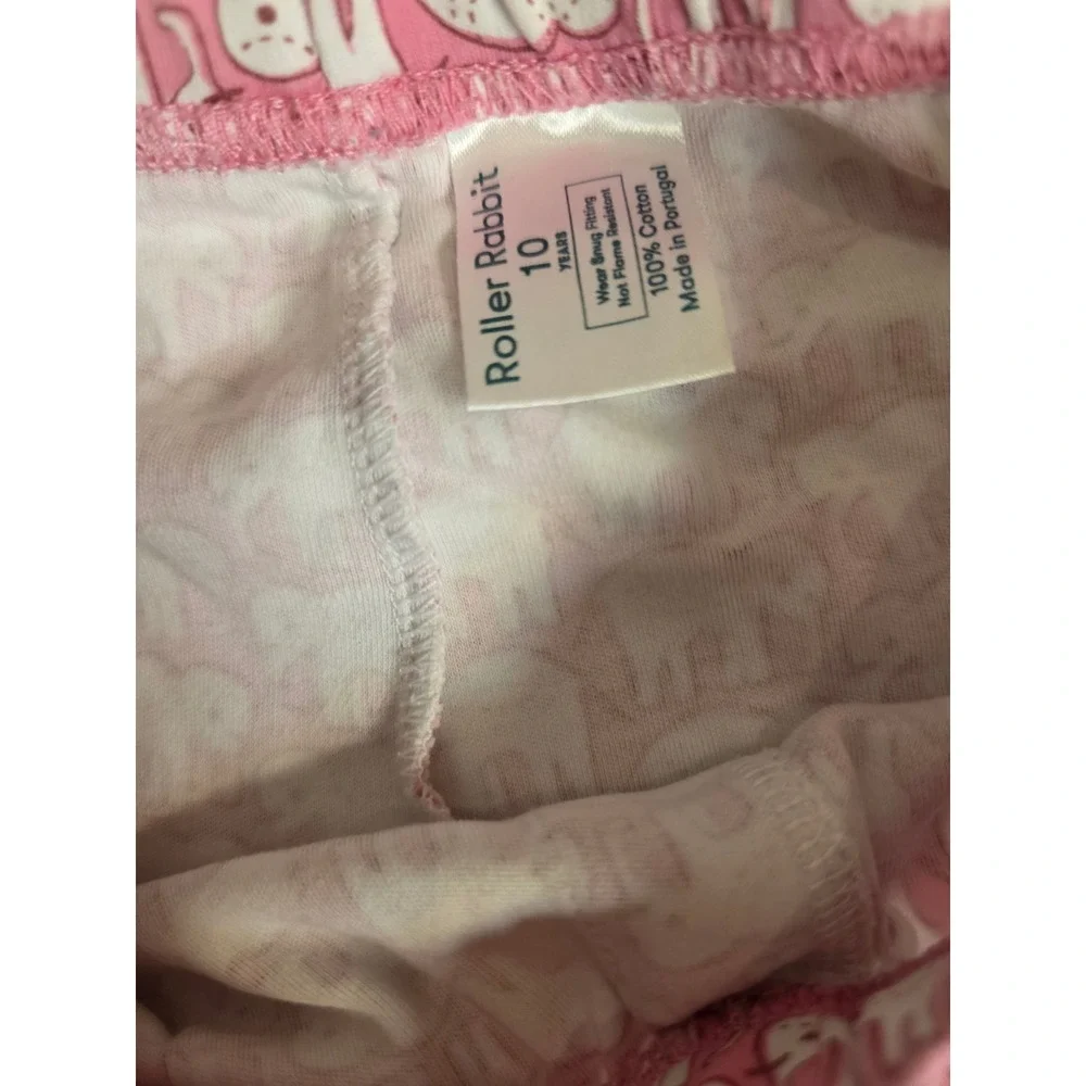 Roller Rabbit Kids Pink Hathi Elephant Pajama Set 100% Cotton Size 10 Years